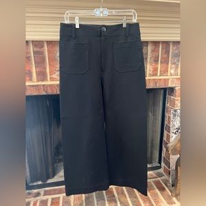 Anthropologie Colette Wide-leg Crop Ponte Black Pant by Maeve Size 30